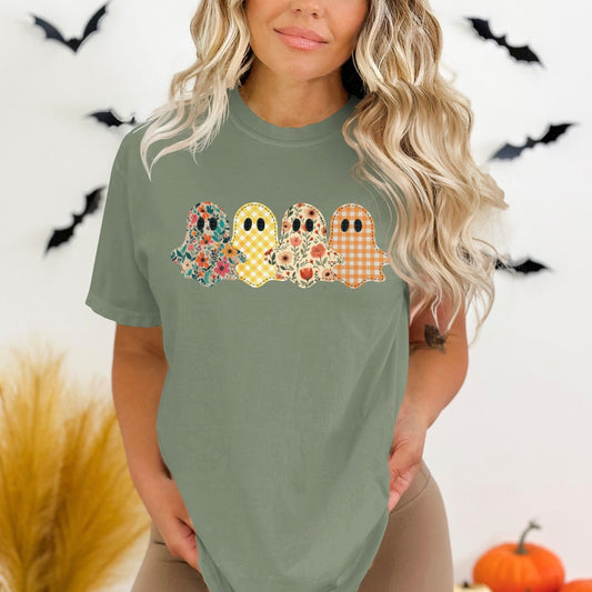Spooky Season Ghosts Pattern Graphic Tee product type