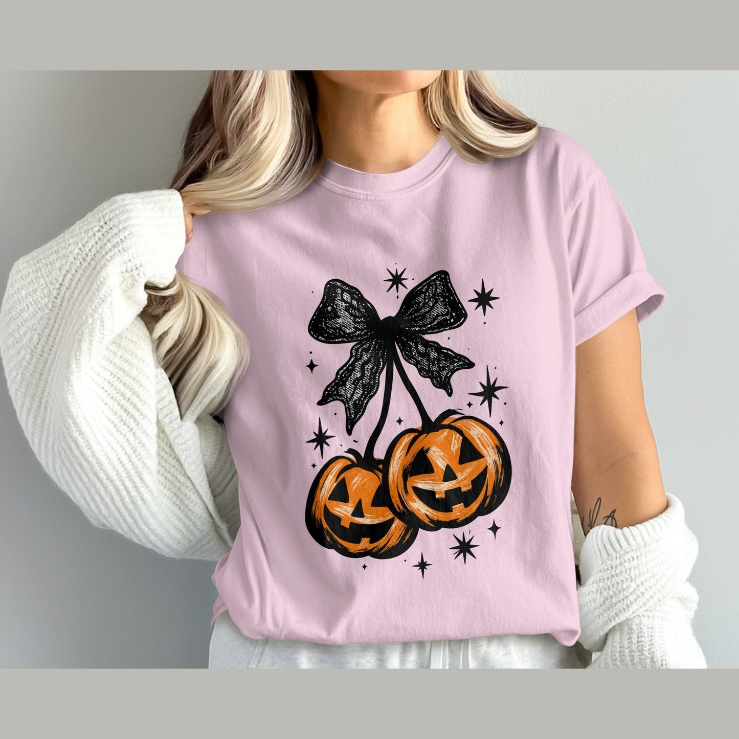 Fun Halloween Graphic Tee with Pumpkin Print product type
