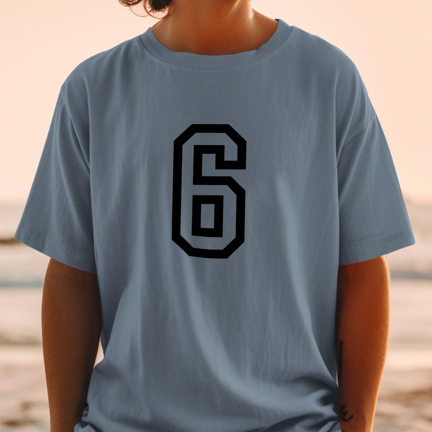 Number 6 Printed Relaxed Fit Casual T-Shirt product