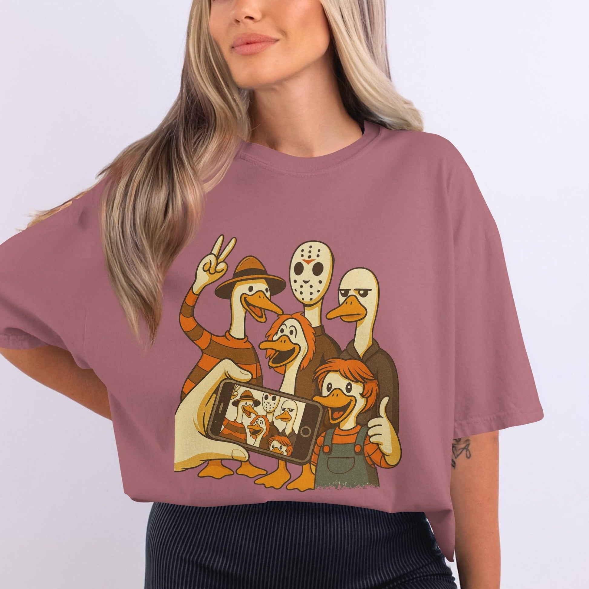 Spooky Cartoon Characters Oversized Shirt product type