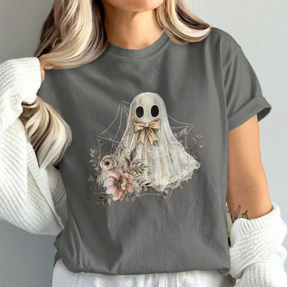 Ghost with Floral Bouquet Graphic T-Shirt product