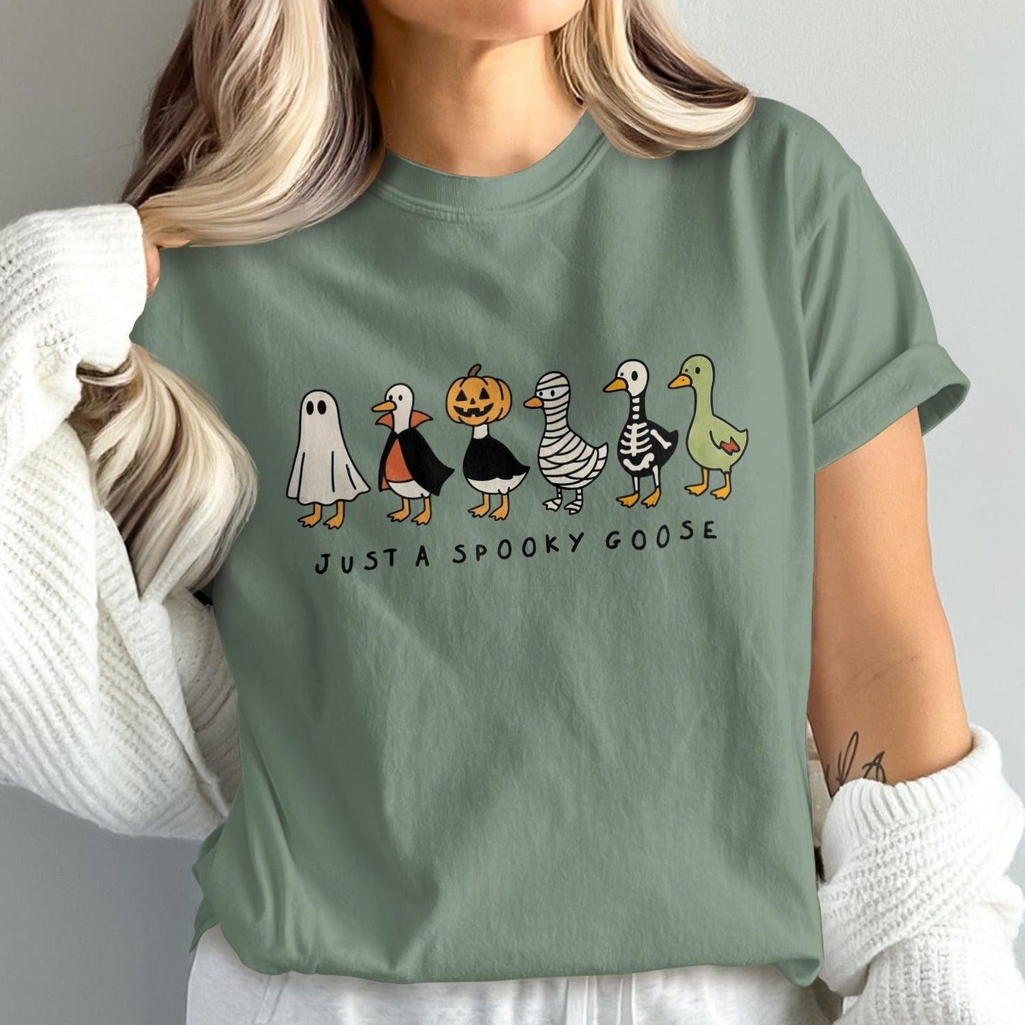 Cute Halloween Geese Themed Tee Shirt product type