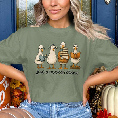 Just A Bookish Goose Funny Graphic T-Shirt product