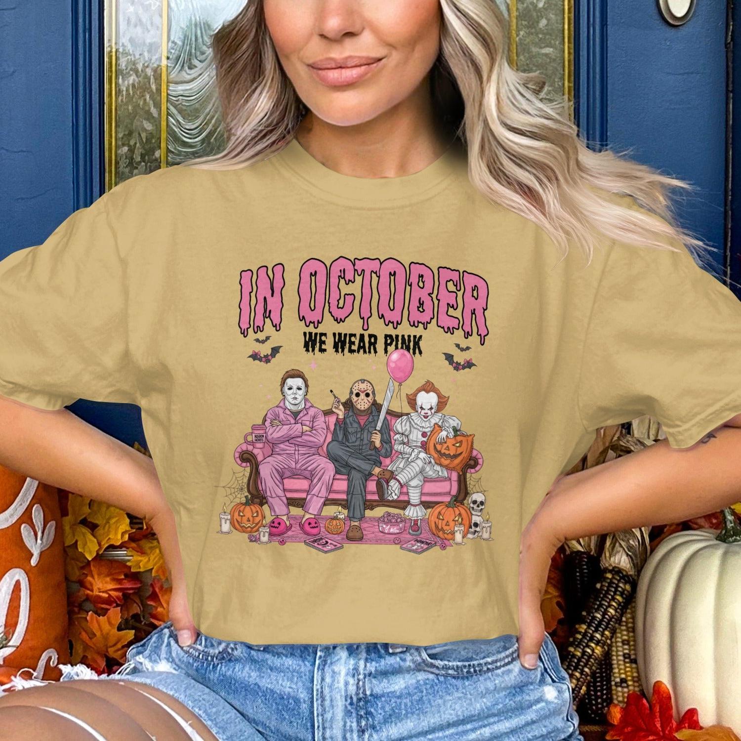 In October We Wear Pink Halloween Shirt product