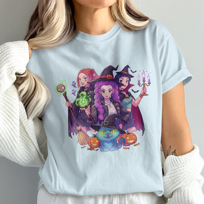 Halloween Themed Witches and Cat Art T-Shirt product type