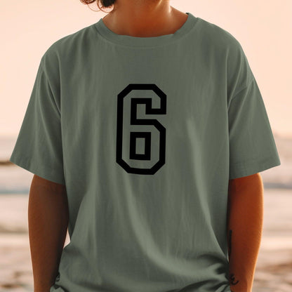 Stylish Number 6 Graphic Casual Wear Tee Shirt product type