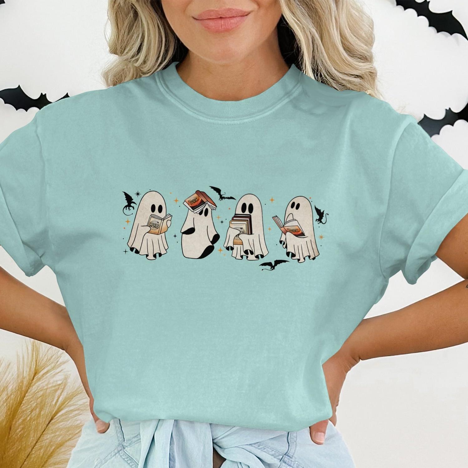 Cute Ghosts Halloween Themed Teal Shirt product