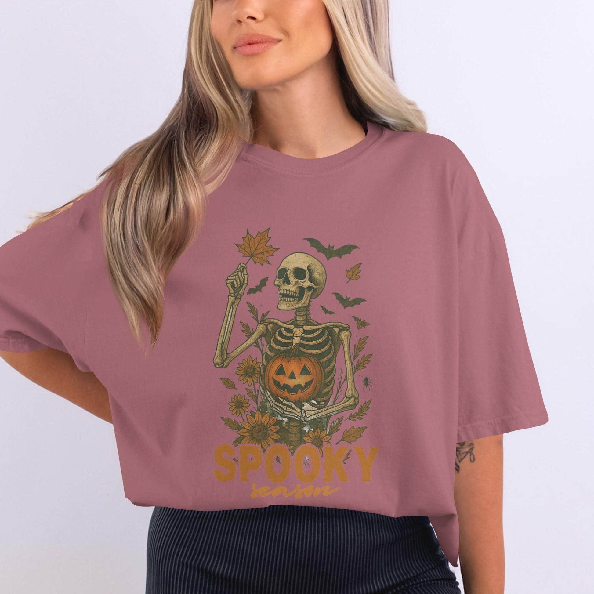 Spooky Season Skeleton Graphic Print Halloween Shirt product