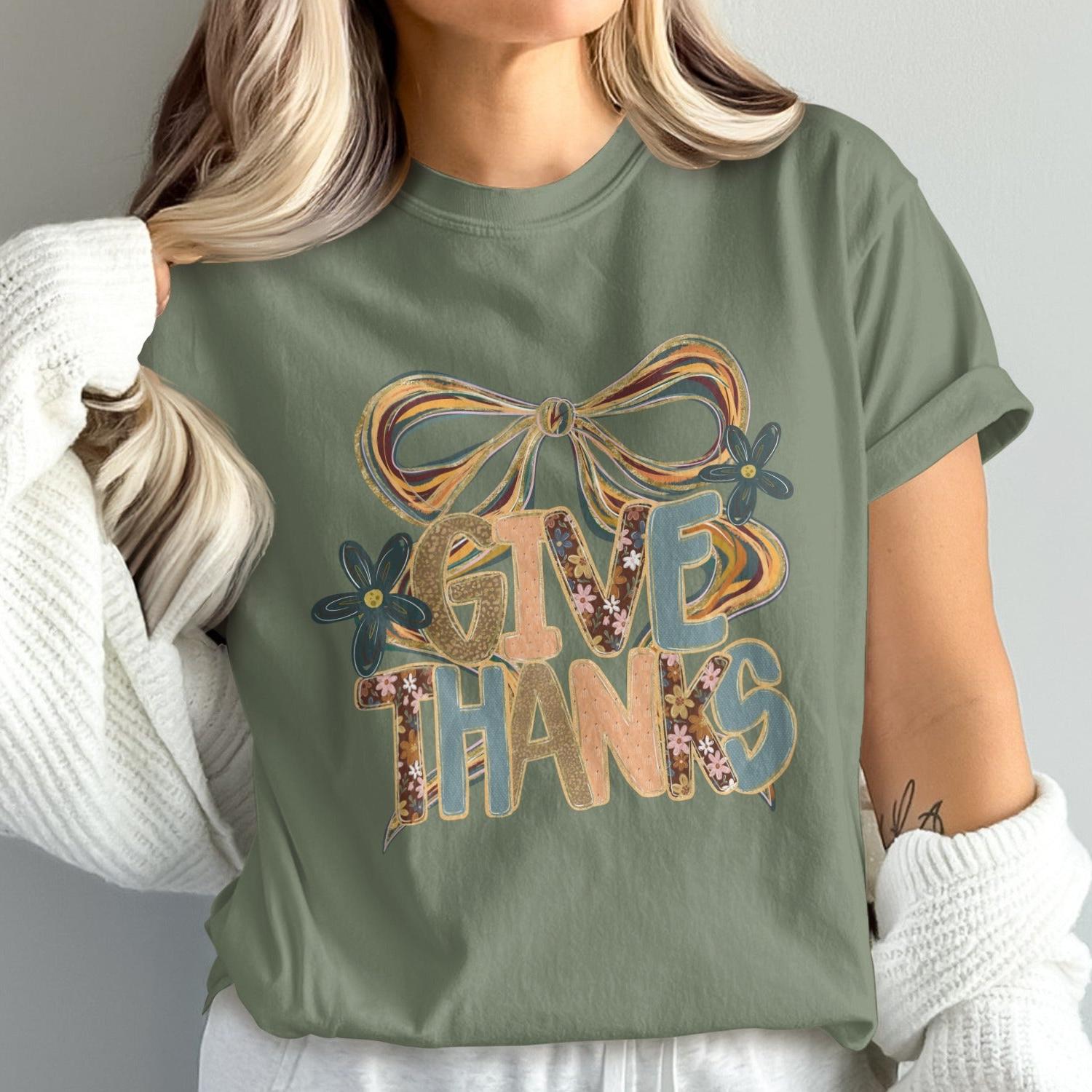 Give Thanks Graphic T-Shirt for Casual Wear Product