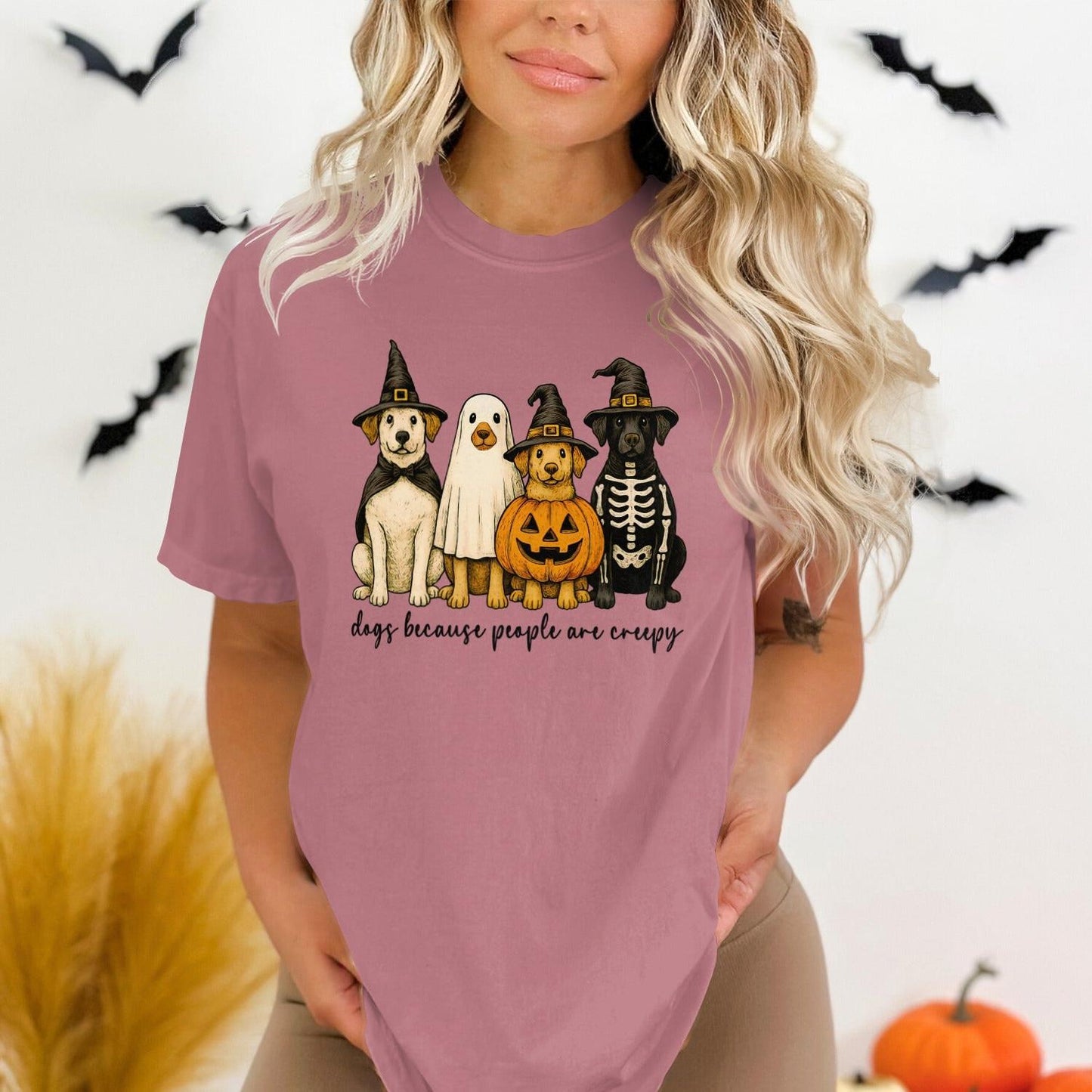 Cute Halloween Dogs Design Graphic Tee Shirt product