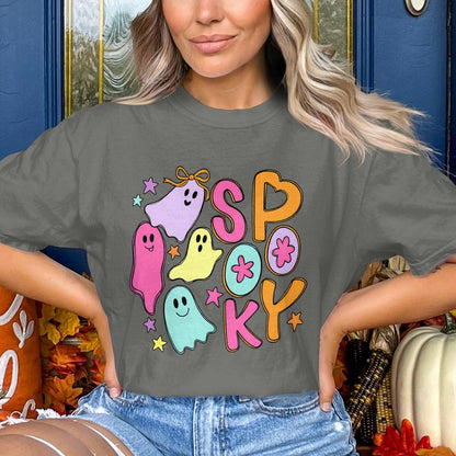 Colorful Spooky Graphics Halloween Adult T-shirt product type