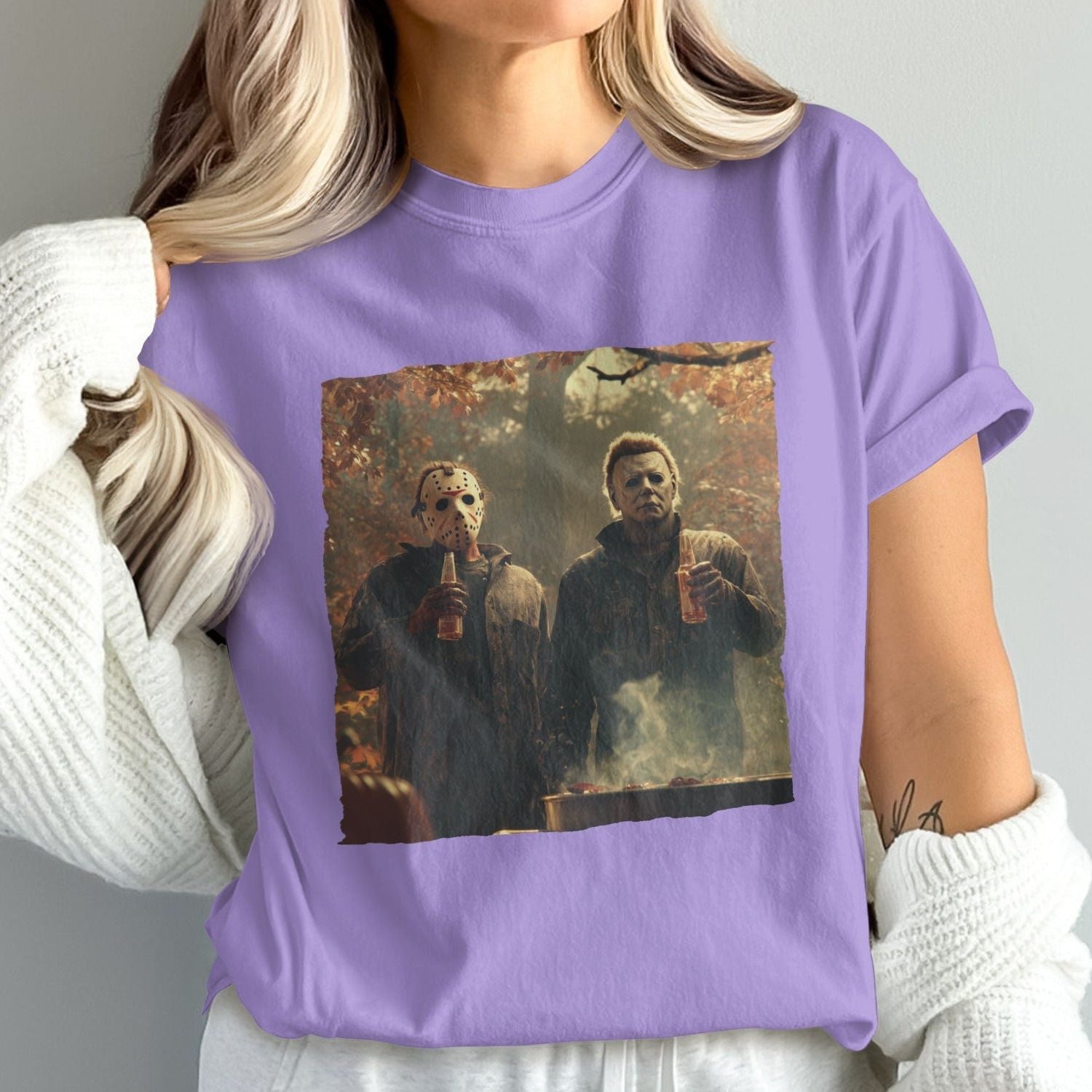 Spooky Halloween Characters Printed Shirt product