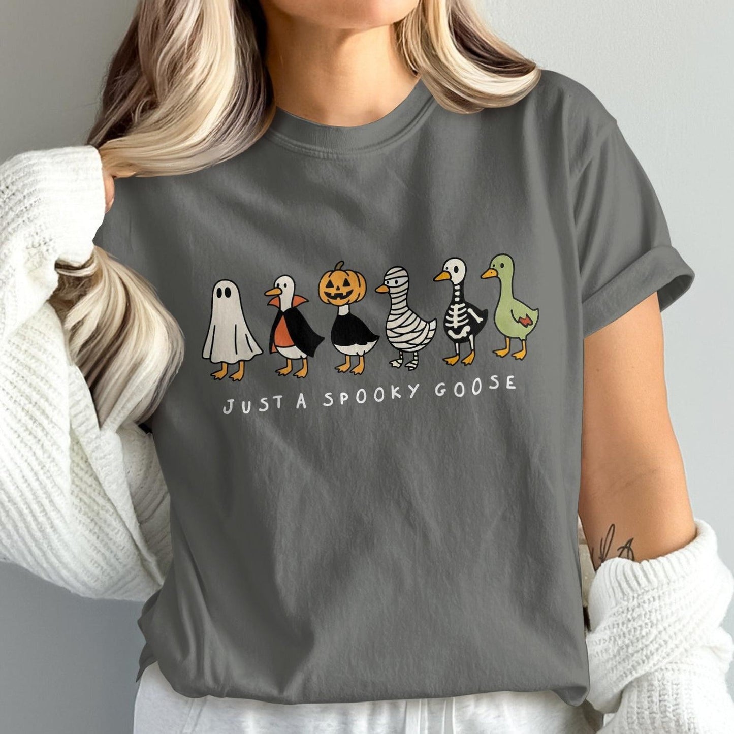 Just A Spooky Goose Themed Graphic T-Shirt product