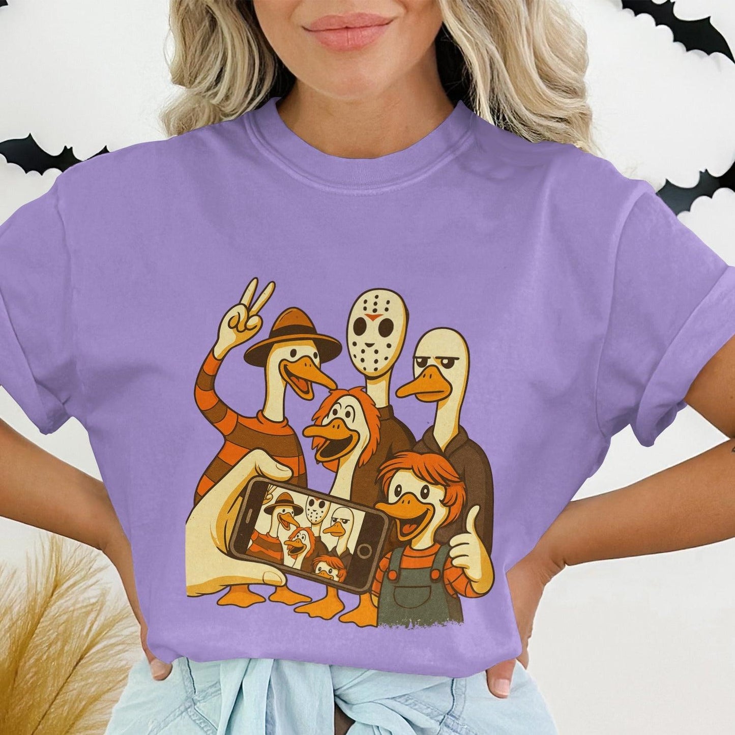 Funny Halloween Cartoon Animals Print T-Shirt product