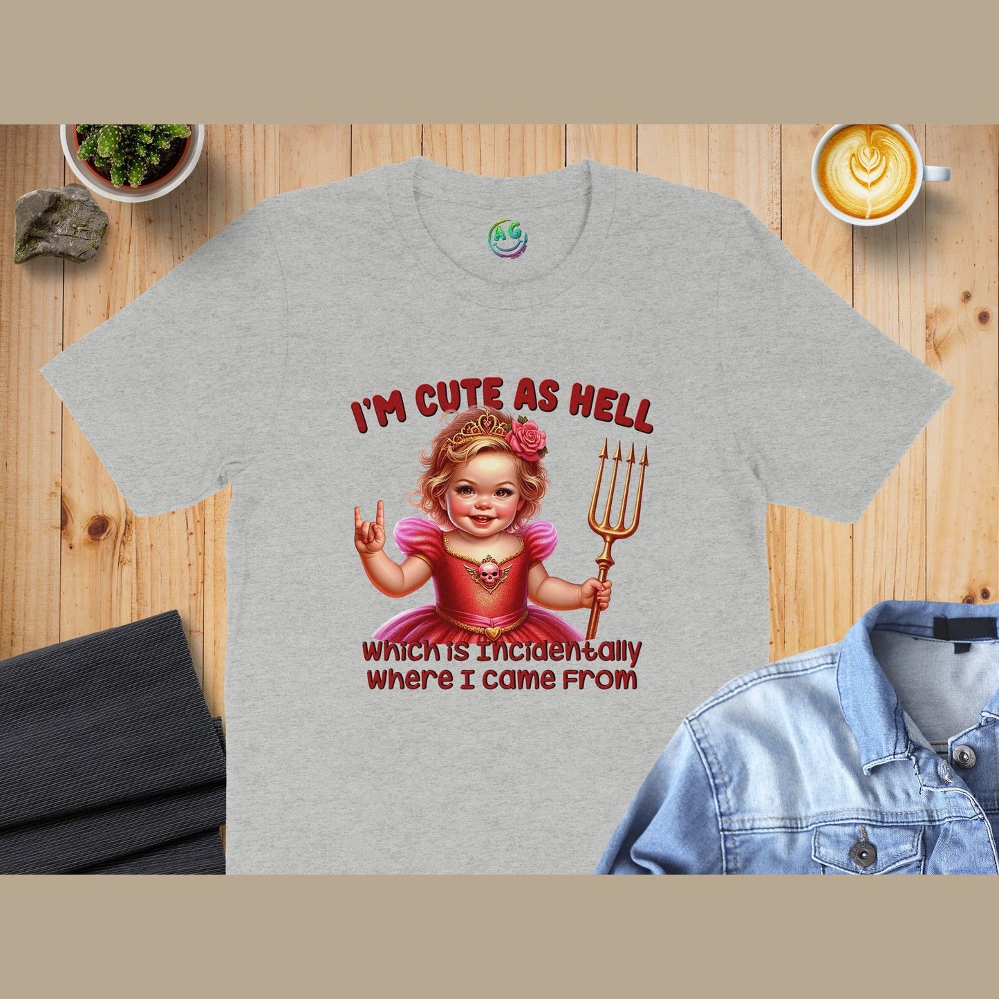 I'm Cute As Hell Baby Devil Graphic T-Shirt product type
