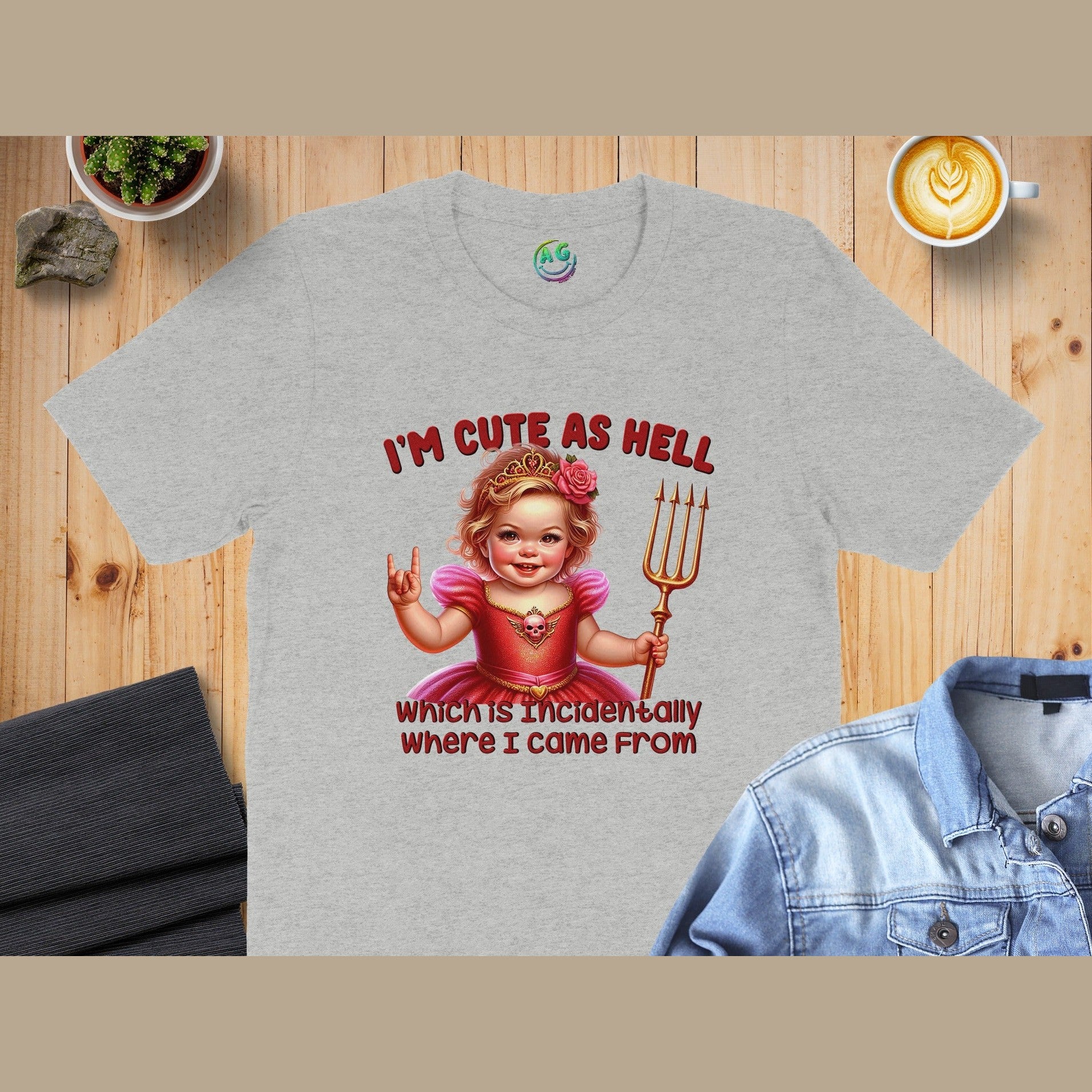 I'm Cute As Hell Baby Devil Graphic T-Shirt product type