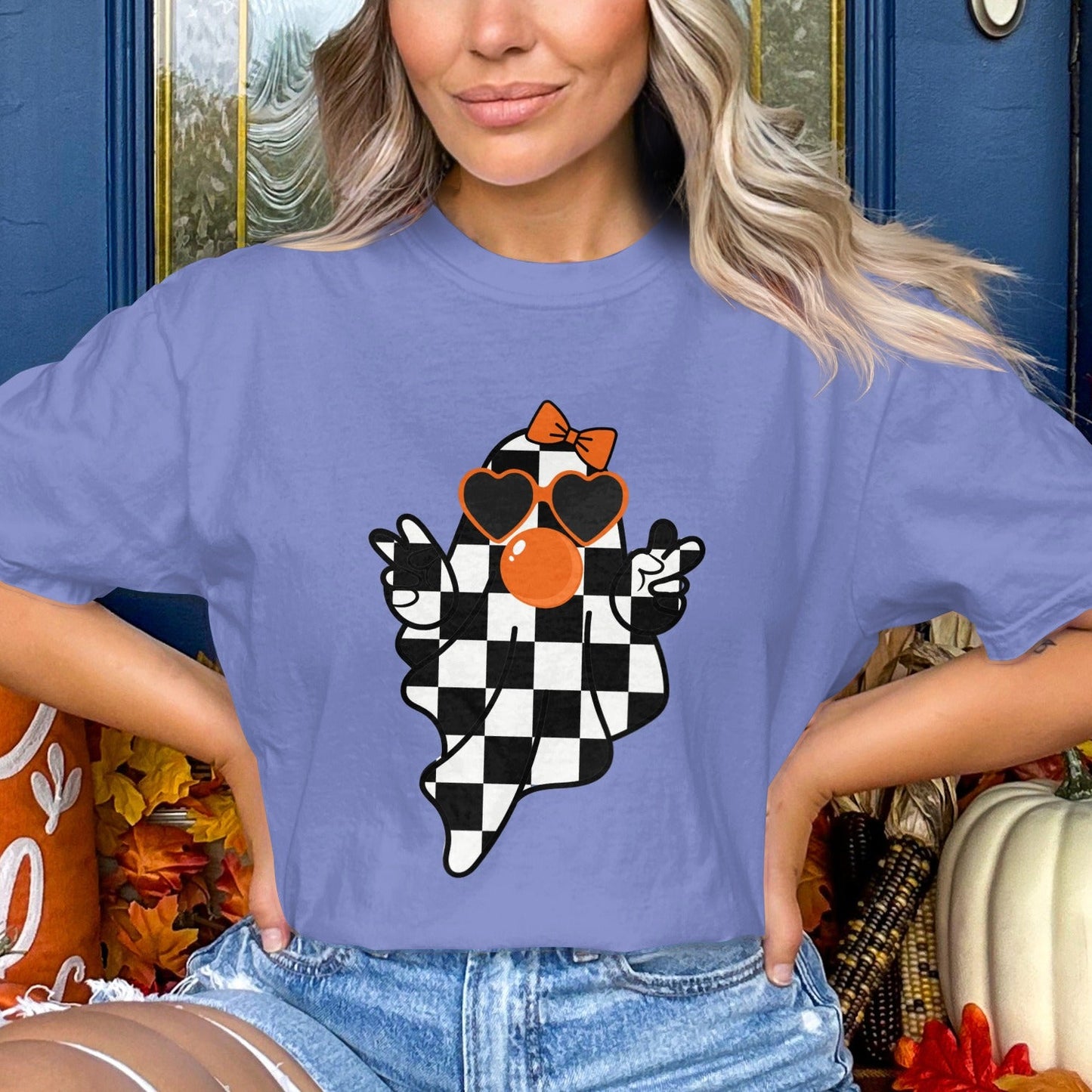 Ghost with Heart-shaped Sunglasses T-shirt product type