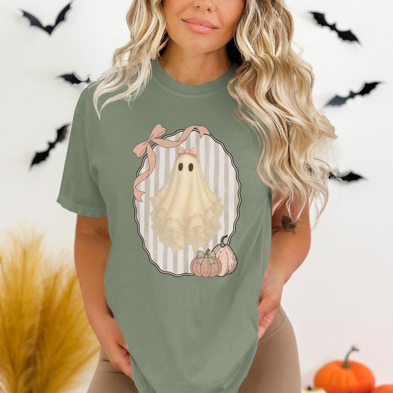 Cute Halloween Ghost and Bow Graphic Tee product