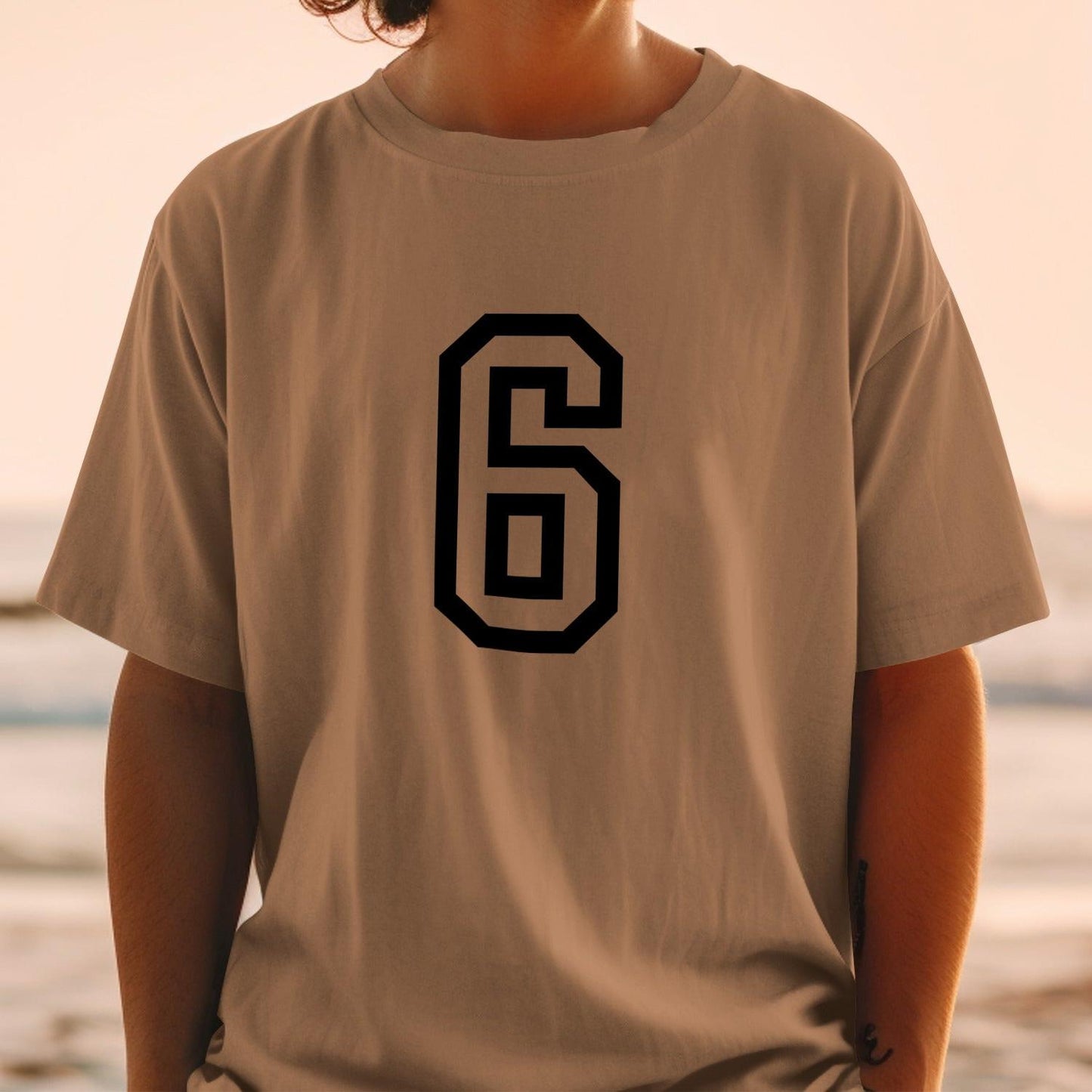 Number 6 Graphic Casual Short Sleeve T-Shirt product type