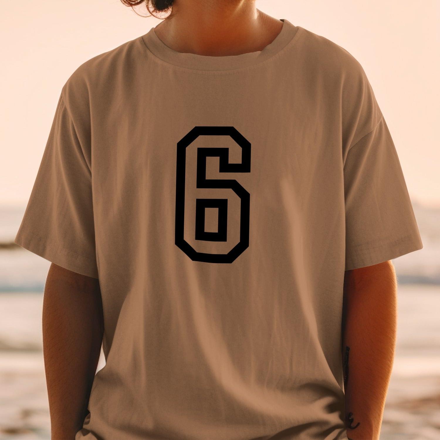Number 6 Graphic Casual Short Sleeve T-Shirt product type