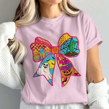 Colorful Halloween Bow Graphic T-Shirt product