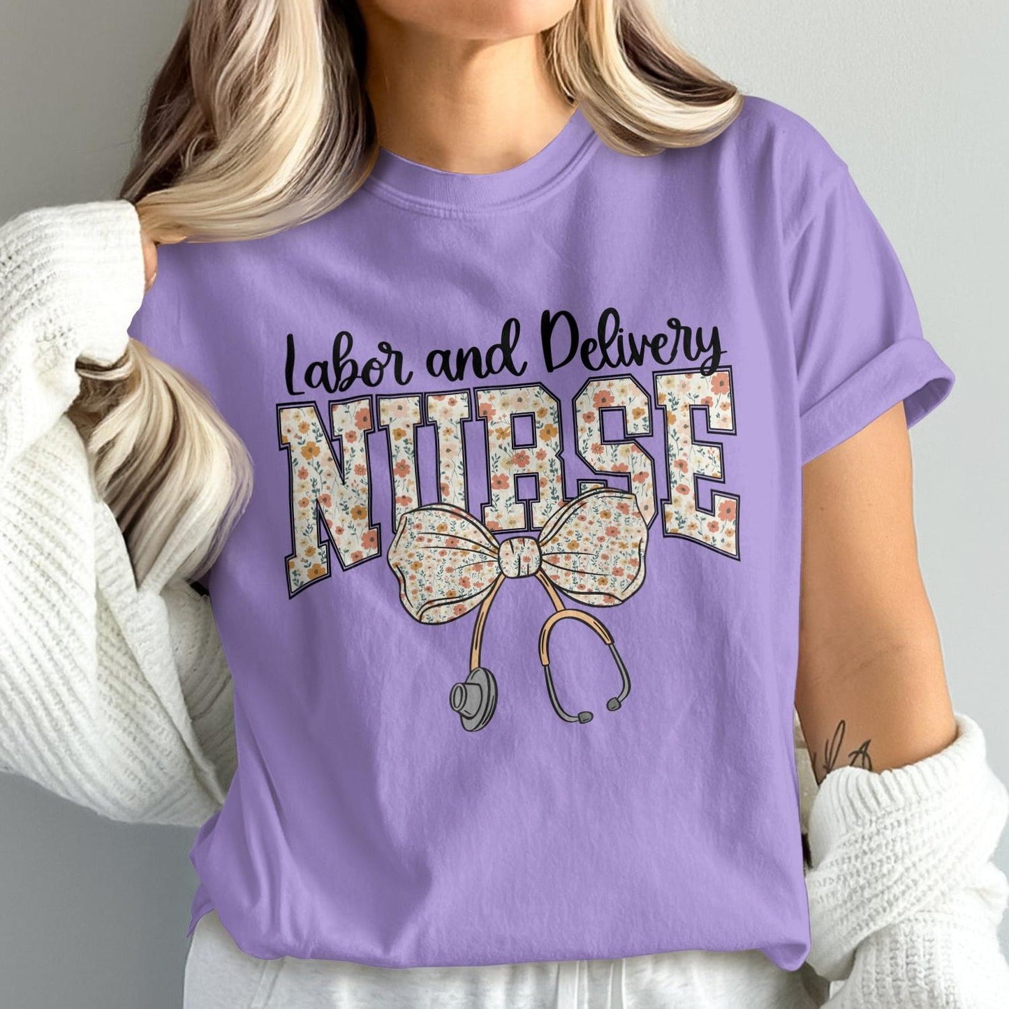 Labor and Delivery Nurse Graphic Tee Shirt Product