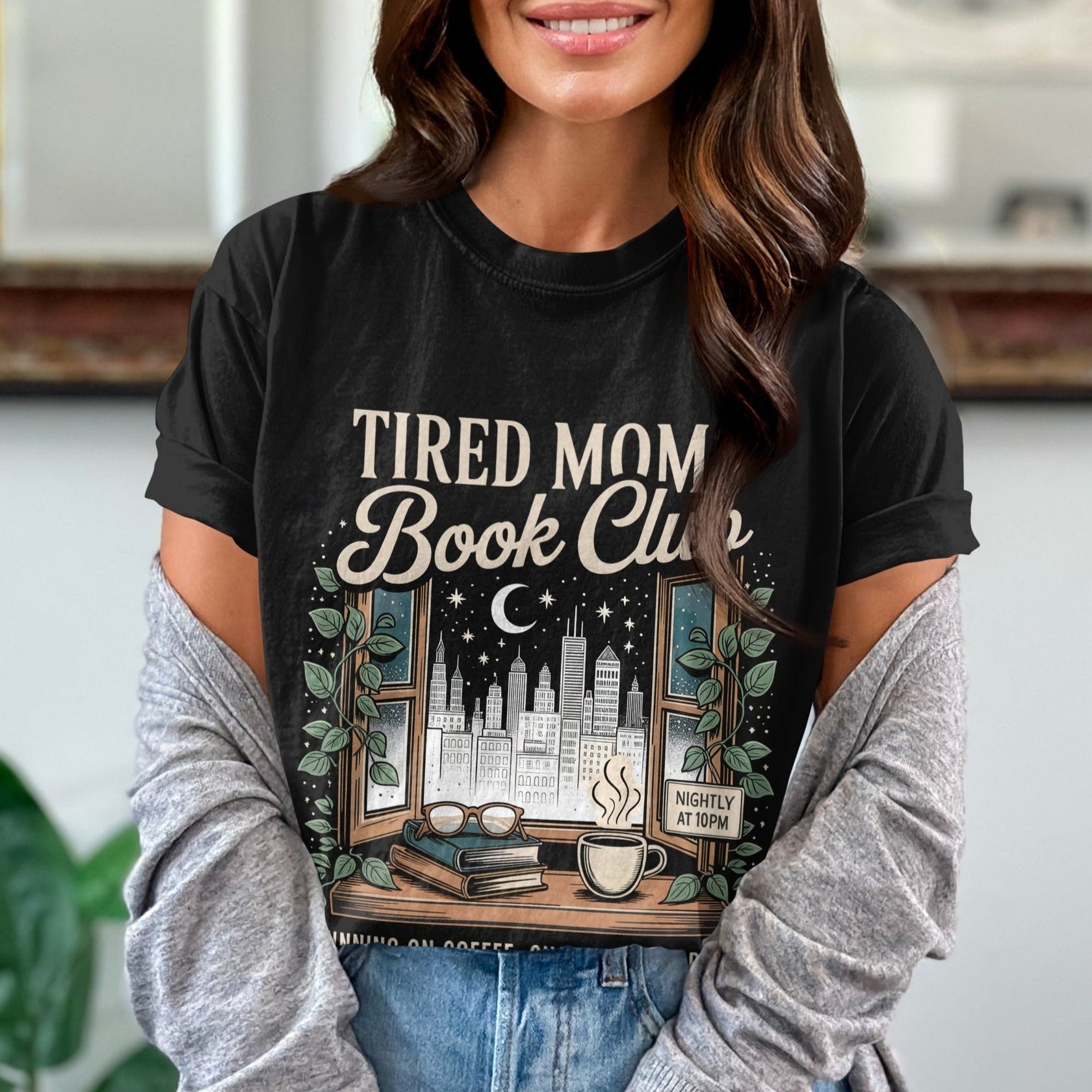 Tired Moms Book Club Nightly at 10PM T-shirt product