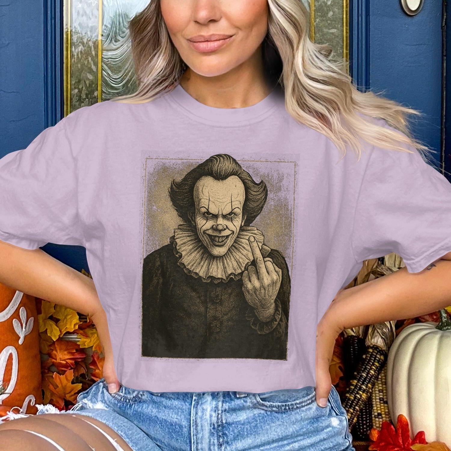 Pennywise Middle Finger Halloween Graphic Shirt product