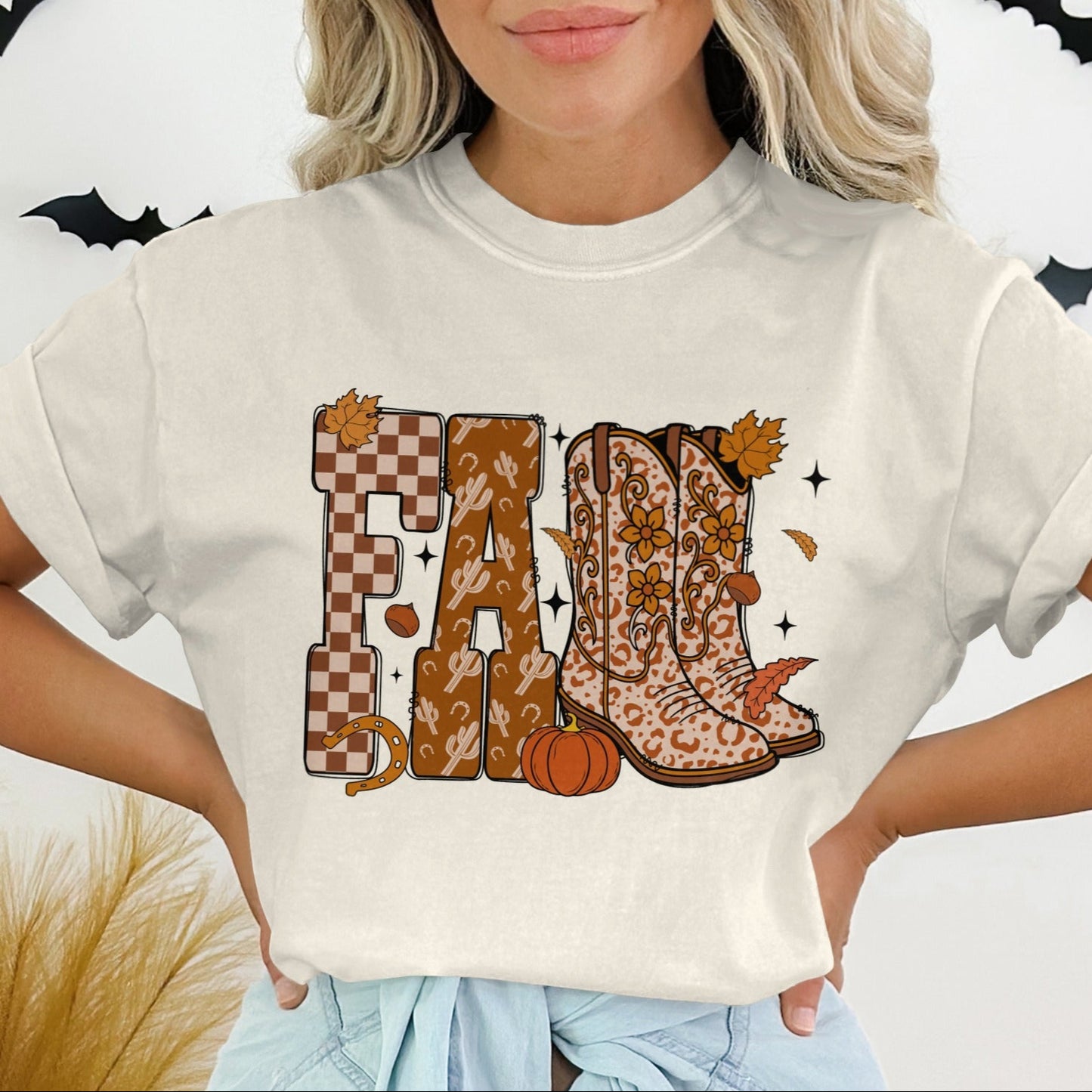 Fall Cowboy Boots Graphic Tee Shirt product type