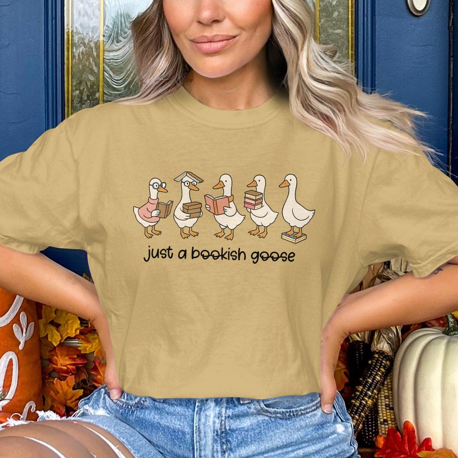 Just a Bookish Goose Cute Graphic Tee product