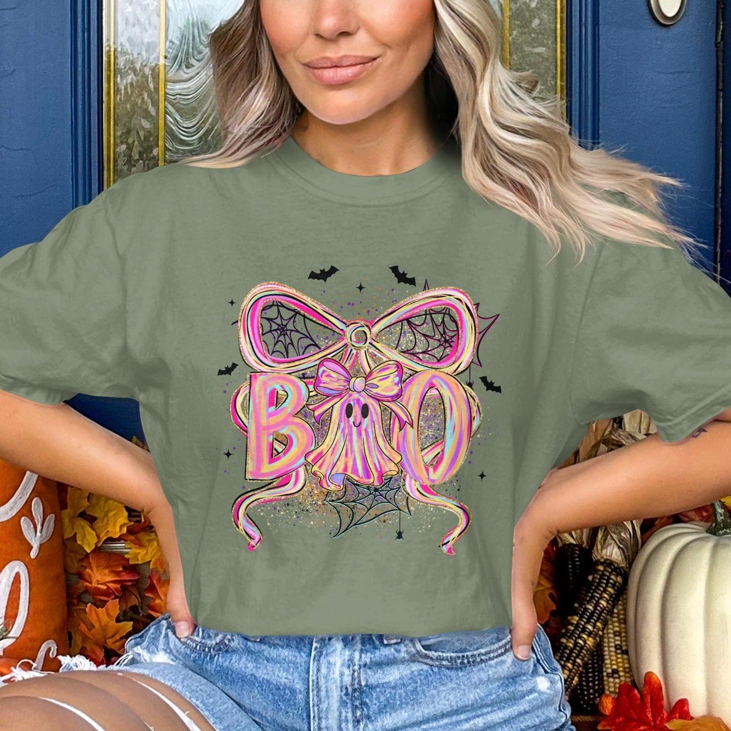 Cute Halloween BOO Bowtie Graphic T-Shirt product