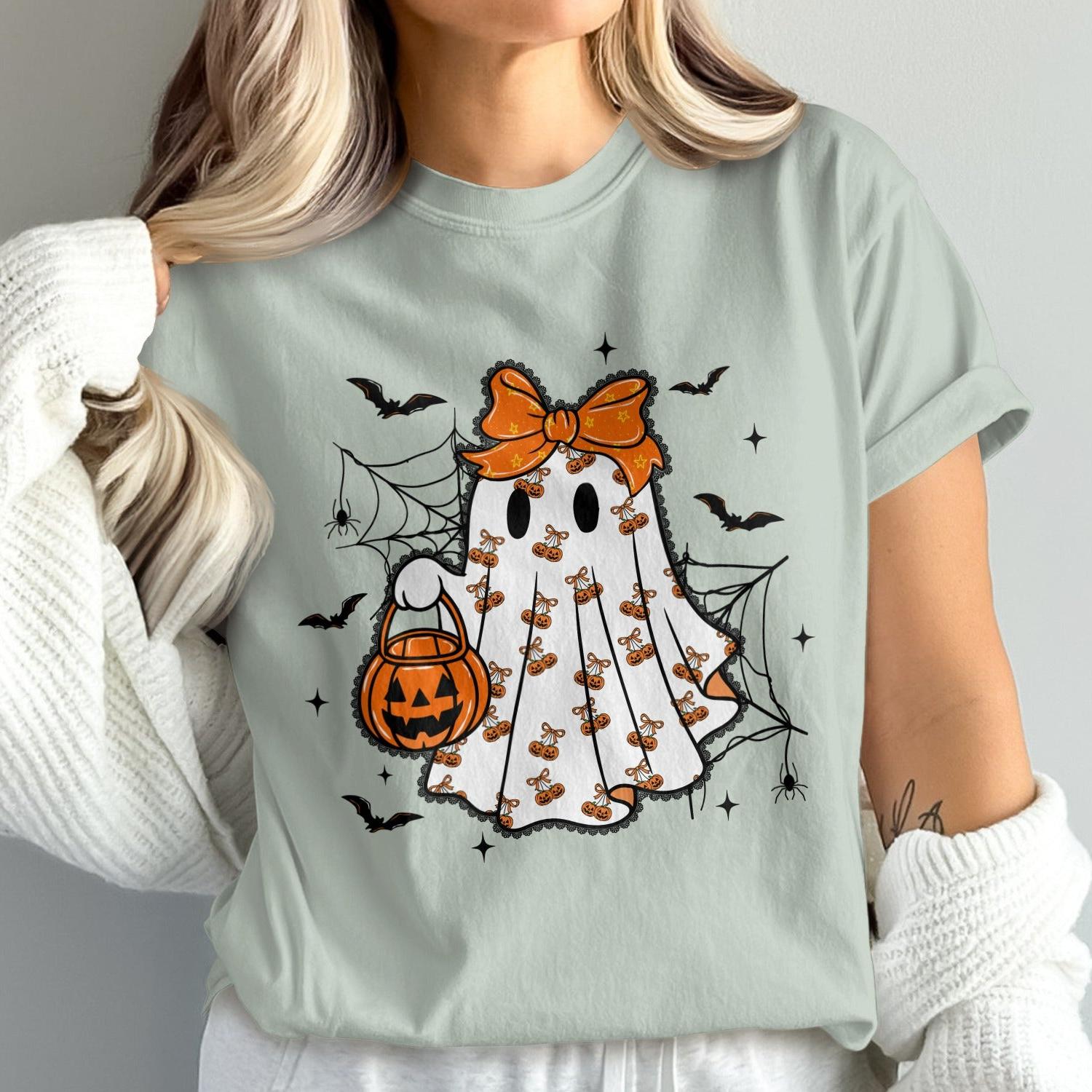 Spooky Pumpkin Ghost Halloween Themed T-Shirt product
