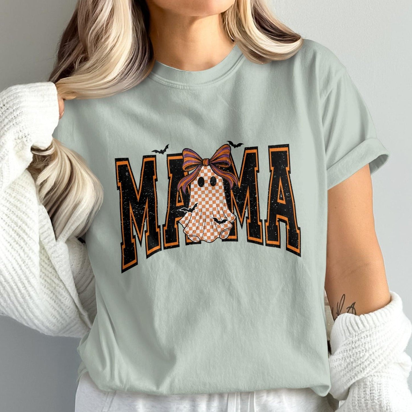 Mama Ghost Halloween Graphic Tee Shirt product