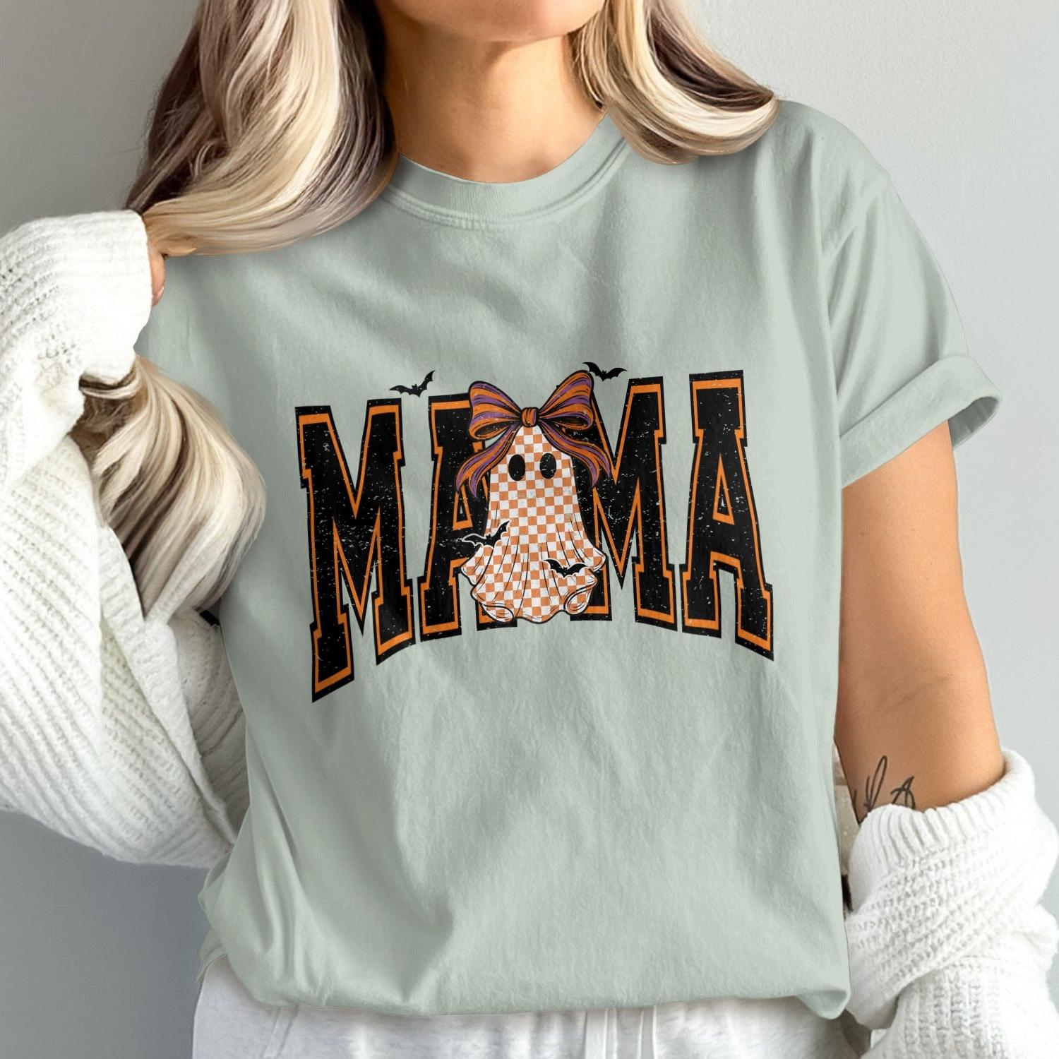Mama Ghost Halloween Graphic Tee Shirt product