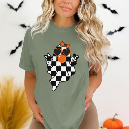 Checkered Halloween Ghost Shirt product type