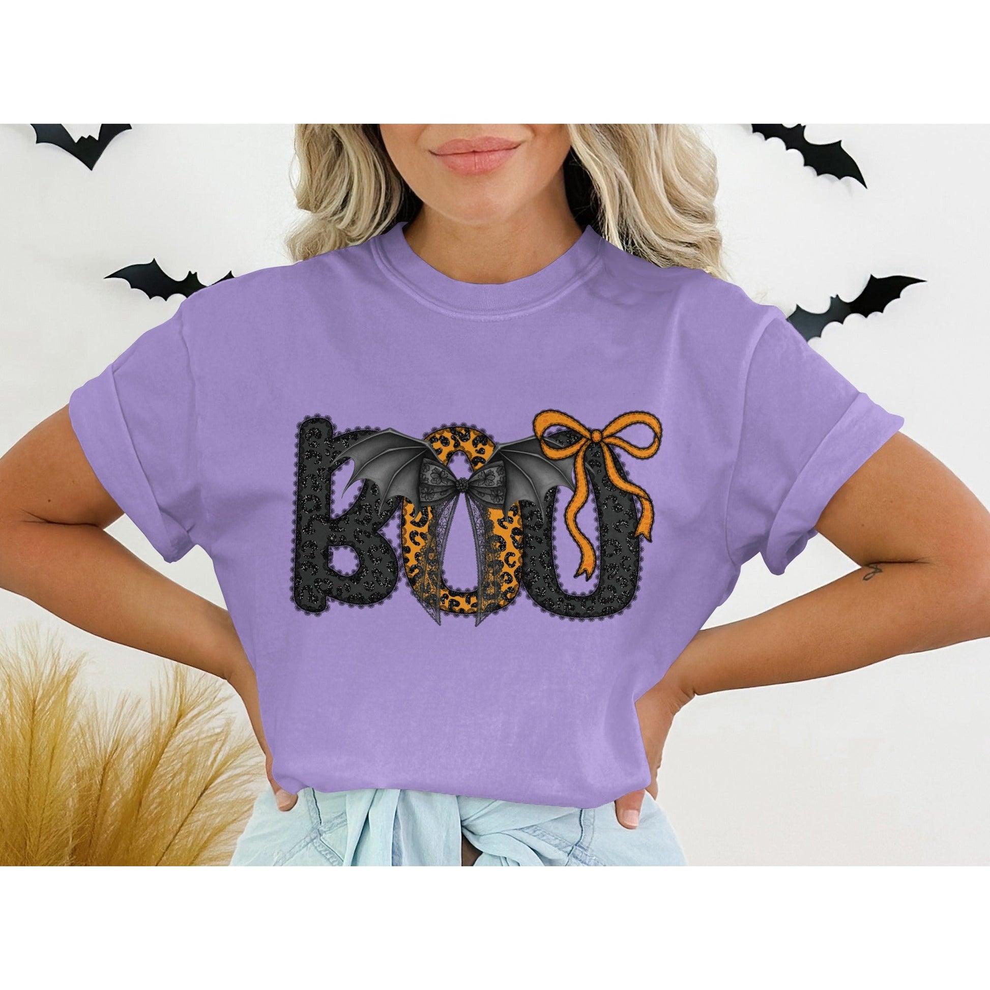Cute Boo Bat and Bow Halloween T-shirt product type