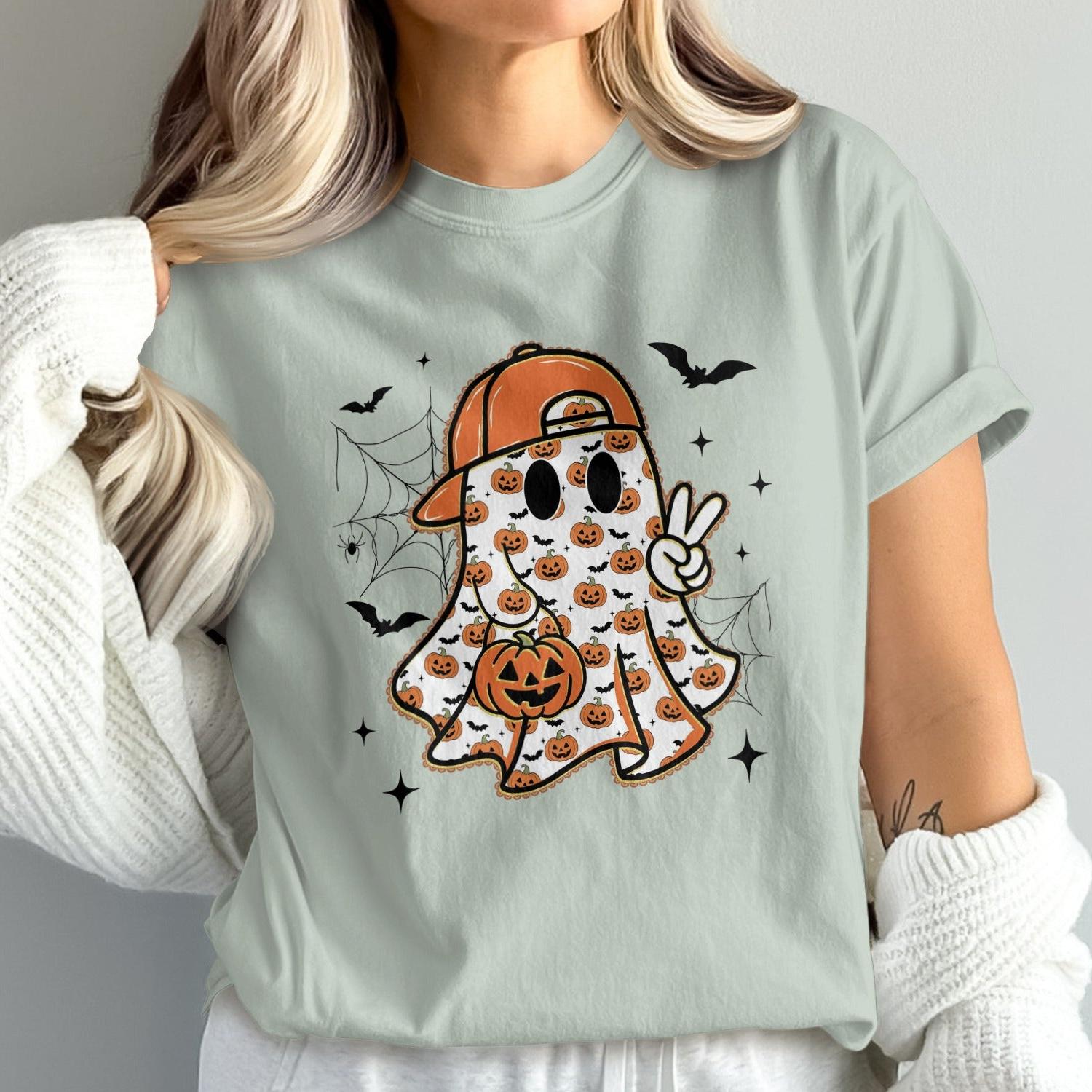 Cute Ghost Halloween Bat Pumpkin Graphic Tee product