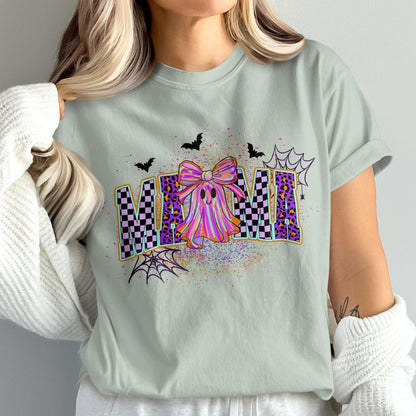 Halloween Minnie Ghost Checkered T-shirt product type