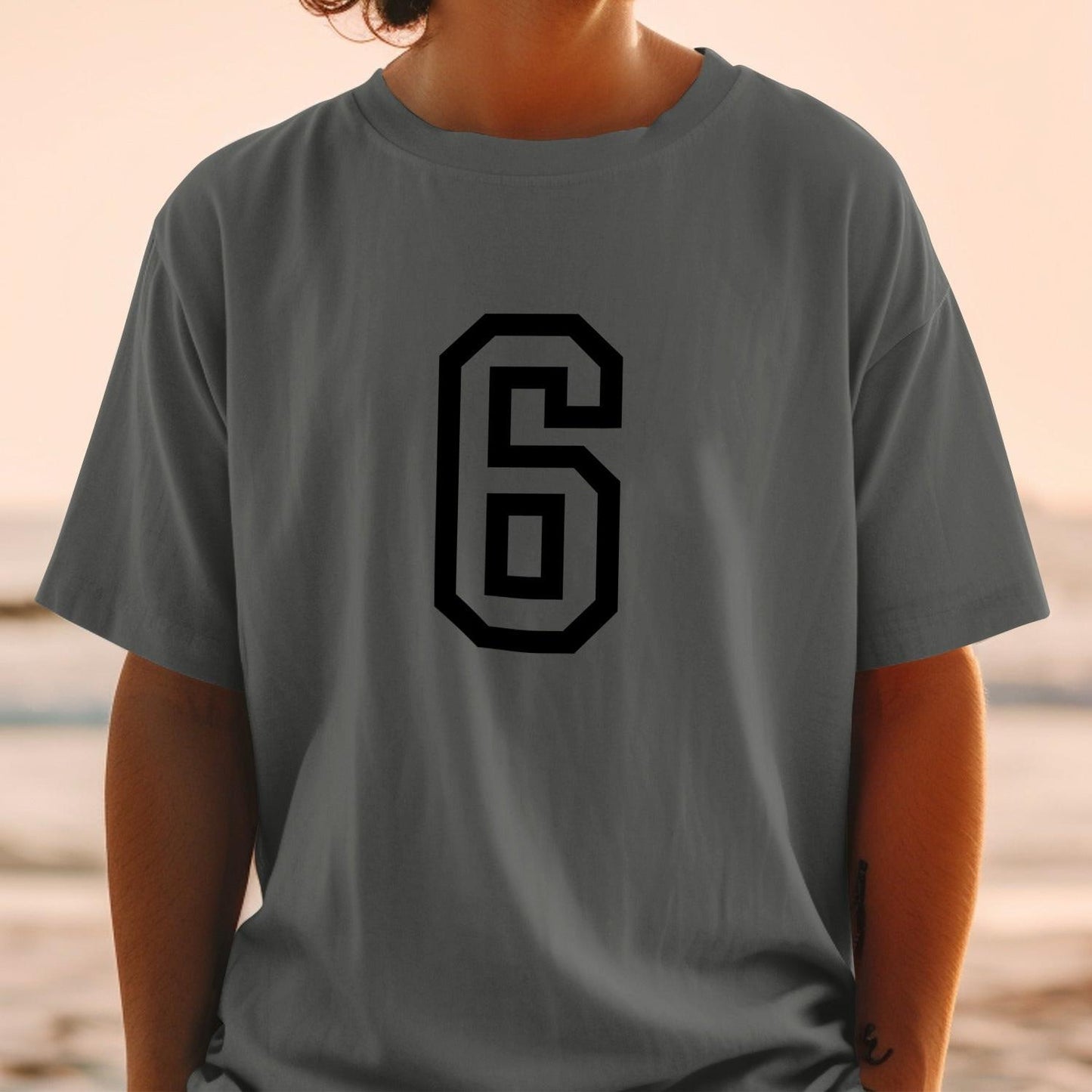 Comfortable Relaxed Fit T-shirt with Number 6 design product type