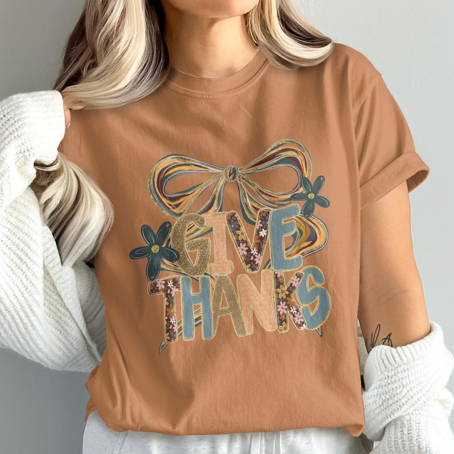 Give Thanks Graphic Printed T-shirt product type