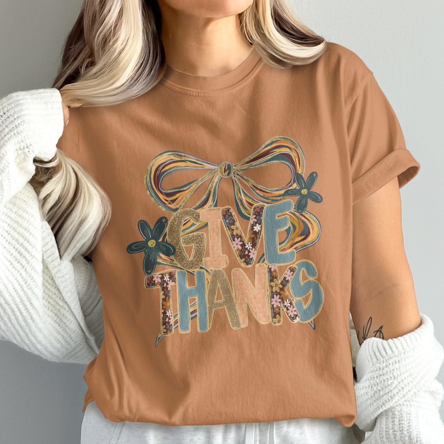 Give Thanks Graphic Printed T-shirt product type