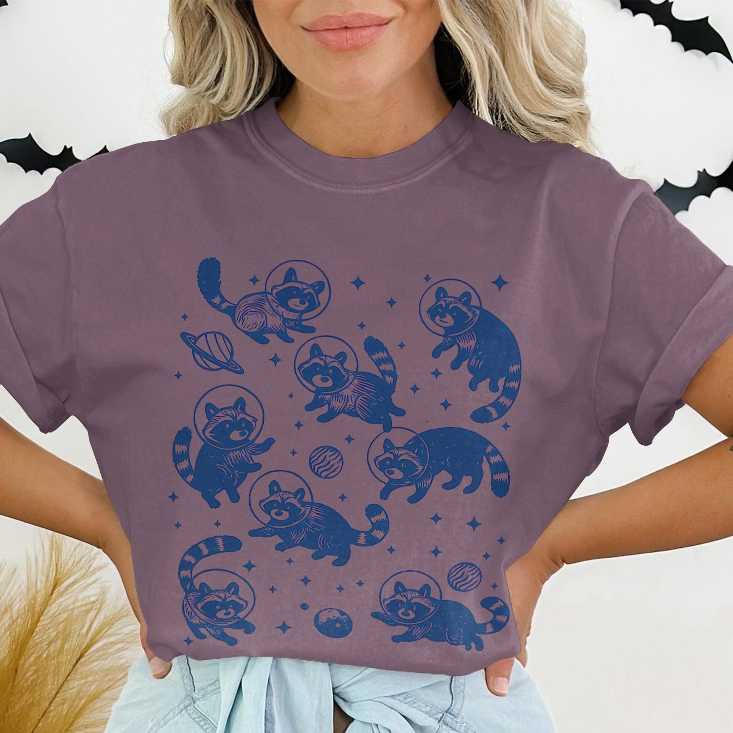 Cute Space Raccoons Graphic Printed T-Shirt product