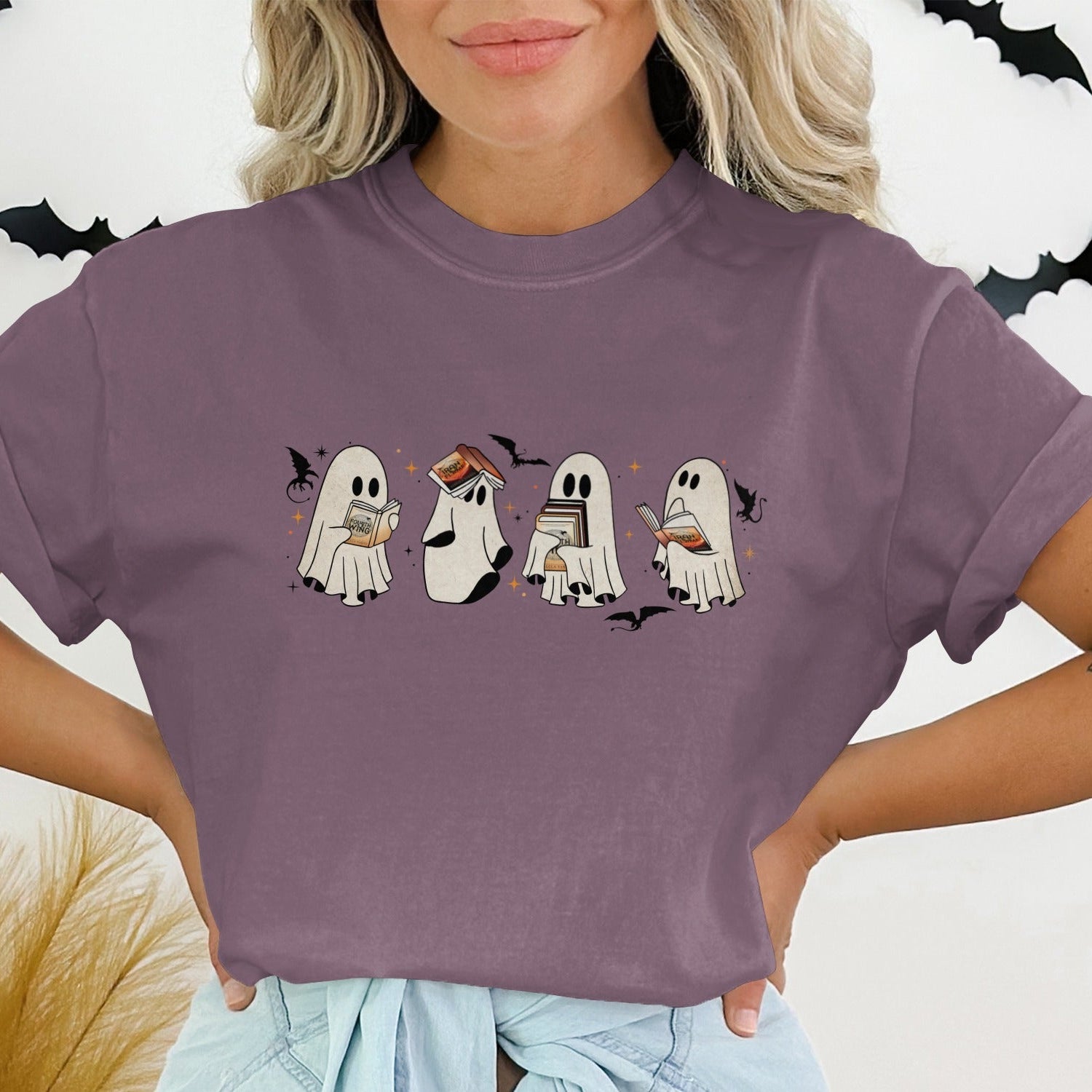 Halloween Ghosts and Bats Graphic Tee product type