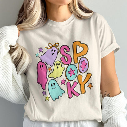 Colorful Halloween Spooky Ghosts Design T-shirt product