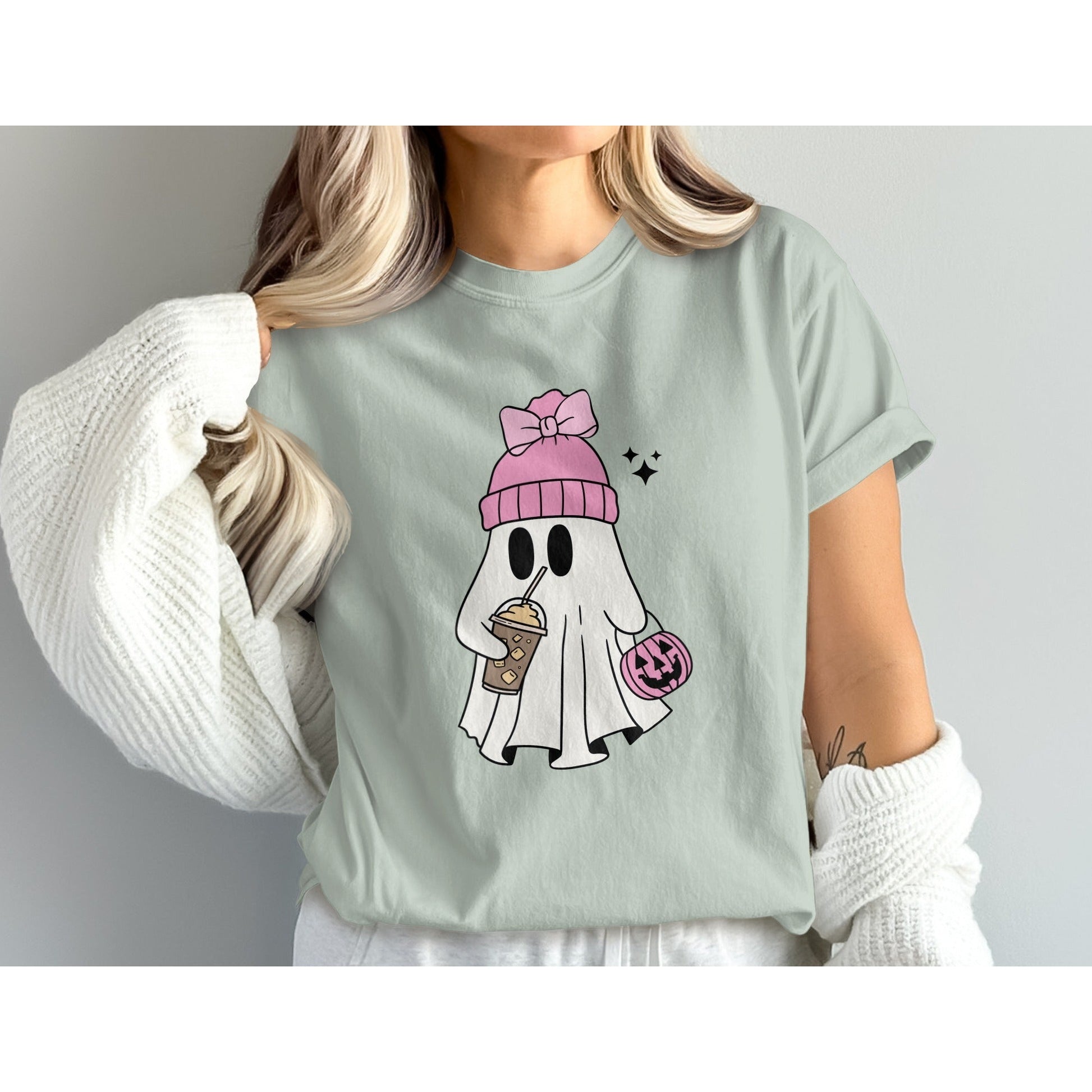 Cute Ghost Graphic Tee for Halloween Festive Product