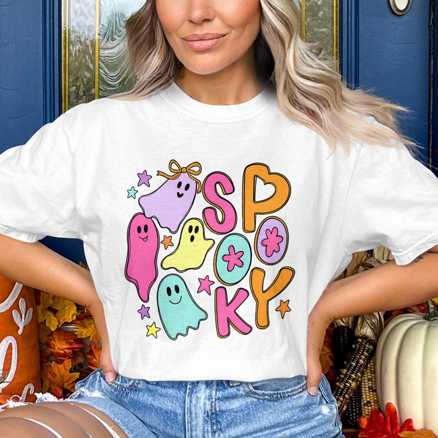 Vibrant Halloween Themed Spooky Ghosts T-shirt product