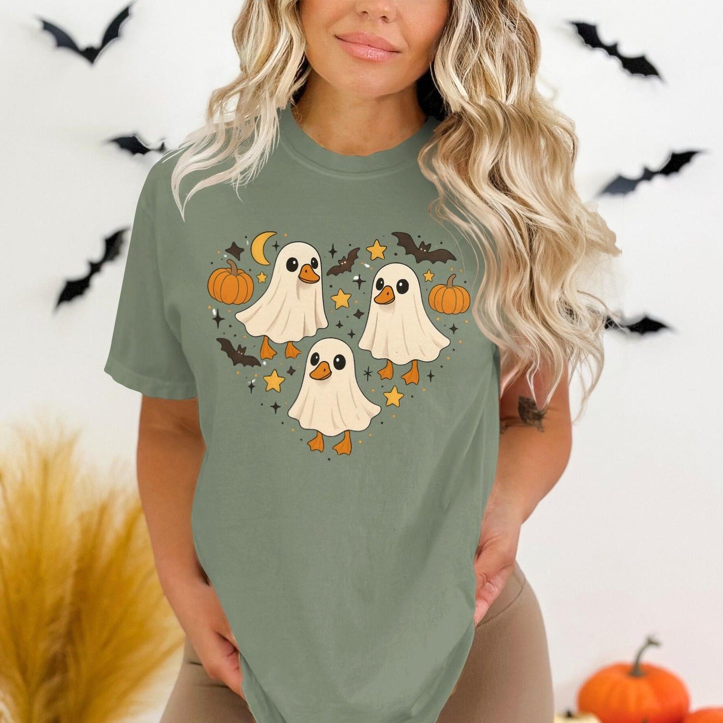 Cute Halloween Ghosts with Pumpkins Shirt product