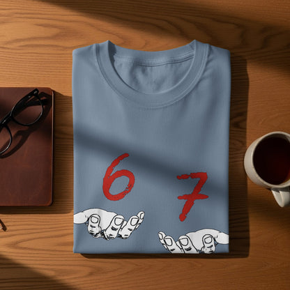 Unique Graphic Tee with 67 Hand Gesture Design product
