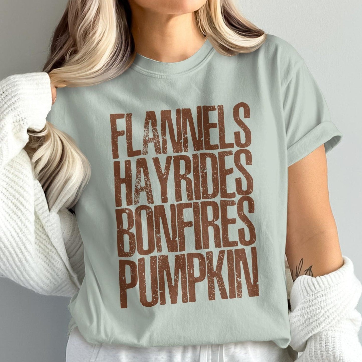 Flannels Hayrides Bonfires Pumpkin Fall Shirt product