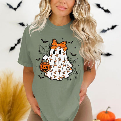Cute Ghost with Halloween Pumpkin T-shirt product